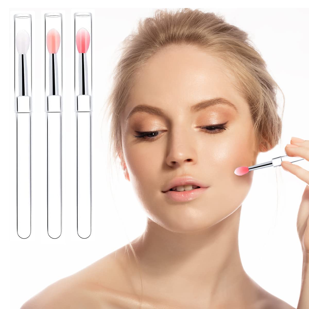 MAYCREATE 3pcs Lip Brush for Lipstick, Reusable Silicone Lip Applicator with Cover, Retractable Lip Scrub Brush for Lip Gloss, Lip Cream, Lip Masks Applying Makeup Tools MAYCREATE 3pcs Lip Brush for Lipstick, Reusable Silicone Lip Applicator with Cover, Retractable Lip Scrub Brush for Lip Gloss, Lip Cream, Lip Masks Applying Makeup Tools
